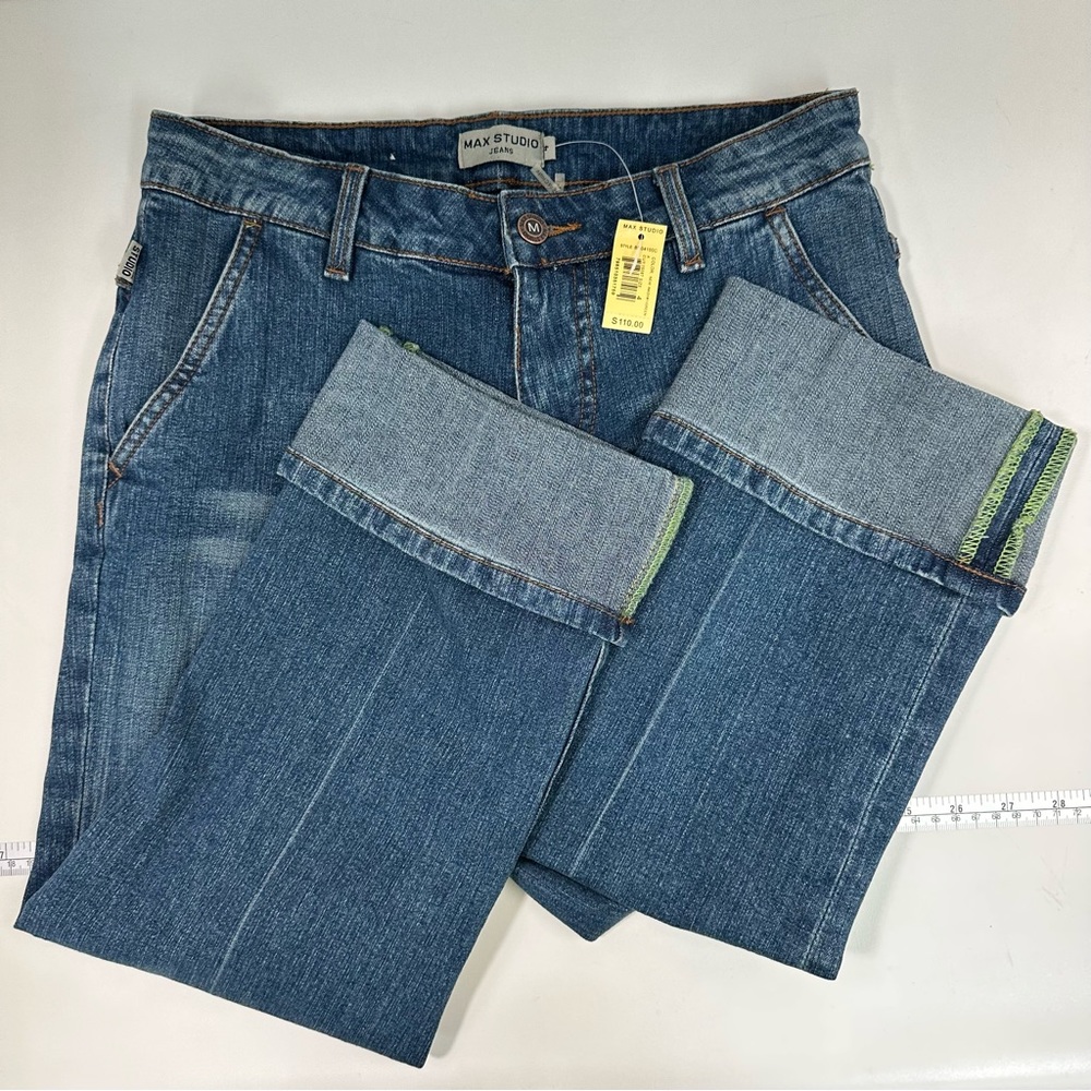 MAX STUDIO Capris Jeans Size 4 Cuffed 4 Pockets cropped New - Picture 5 of 15